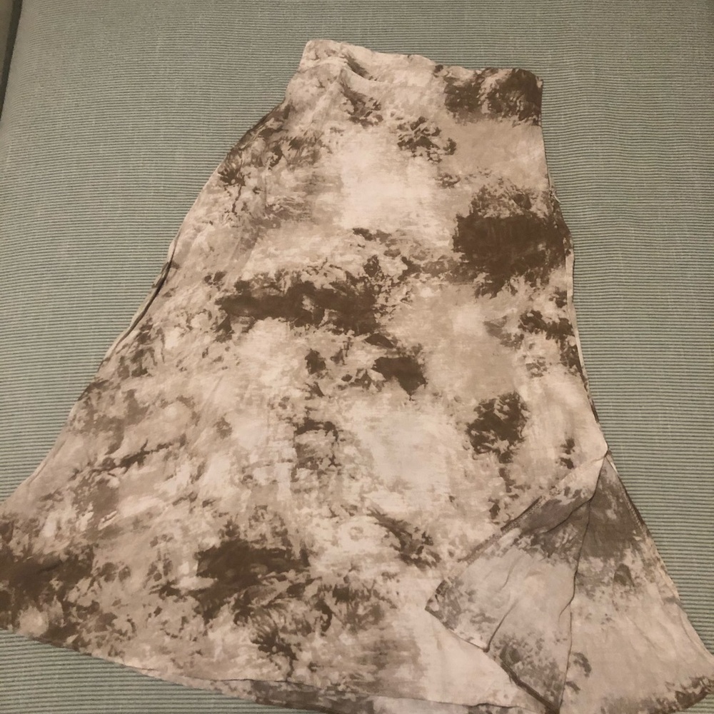 Oak + Fort Tie Die Asymmetrical Midi Skirt